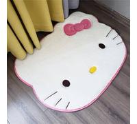 SOFPRO Tapis kawaii super doux à poils longs pour chambre à coucher, motif visage de chaton mignon, tapis de luxe à poils longs, absorbant et antidérapant