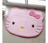 SOFPRO Tapis kawaii super doux à poils longs pour chambre à coucher, motif visage de chaton mignon, tapis de luxe à poils longs, absorbant et antidérapant