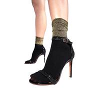 sofsy Chaussettes transparentes 20 Den - Black with Sparkly Gold Top - One Size