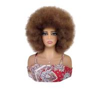 Soft Afro Wig 70s for Women Kinky Curly Hair Wigs with Bangs Bouncy Puff Synthetic Daily Party Use Extensions de cheveux(30H33#)