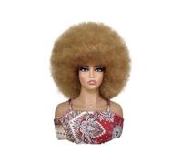 Soft Afro Wig 70s for Women Kinky Curly Hair Wigs with Bangs Bouncy Puff Synthetic Daily Party Use Extensions de cheveux(27H30#)