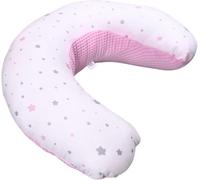 Soft Baby Pillow,100% Organic Cotton,Nursing Pillow,U-Shaped Cushion,Soft,Hypoallergenic,Breathable,Made In Spain. (Pink Star)