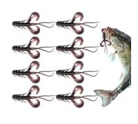 Soft Bait - 8 Pieces Fluorescent Elastic Long Lasting Scent Shrimp Bait | Soft Creature Lures | for Bass Crappie Stream Lake River Reservoir Pond Along Shoreline
