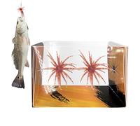 Soft Bait Lot de 10 leurres de pêche flottants en caoutchouc pour Ned-Rig Montage truite Perche Silicone TPR robuste, sel et arôme imprégné, mouvement naturel, noir doré pailleté, Prof