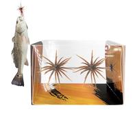 Soft Bait Lot de 10 leurres de pêche flottants en caoutchouc pour Ned-Rig Montage truite Perche Silicone TPR robuste, sel et arôme imprégné, mouvement naturel, noir doré pailleté, Prof