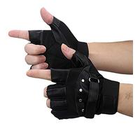 Soft Biker Warm Sheep Gants de moto sans doigts pour hommes et femmes Hiver Noir (taille unique)