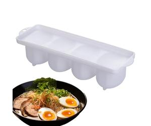 Soft Boiled Egg Making Box - Compartmented Sealed Braised Egg Container | 4 Grid Versatile Kitchen Gadget With Elevated Bottom For Soaking Tea Eggs, Pickled Eggs, And Marinated Snacks