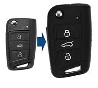 Soft Case Etui Flip Voiture Clé Noir pour VW Golf 7 Polo Seat Leon Ibiza Skoda Superb Octavia Rapid