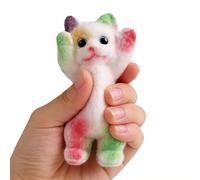 Soft Cat Toy, Cute Sensory Stress Reliever Gadget, 4.92 inches Small Size Fidget Item with Pressure Ease, Silicone Squishy Object, Desk Plaything with Design, Relaxation Product for Kids Adults