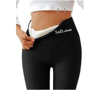 Soft Clouds Fleece Leggings for Women Winter, Casual Warm Winter Solid Pants, Women's Soft Cloud Fleece Leggings (Black,Medium)