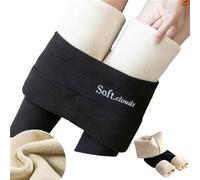 Soft Clouds Fleece Leggings, Pantalon Slim Leggings for Women, Soft Clouds Fleece Leggings for Women Casual Warm Winter Solid Pants (Noir, M)