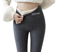 Soft Clouds Fleece Leggings, Soft Casual Elastic High Waisted Thermal Baselayer Pants Tummy Control Legging (M,Dark Grey)