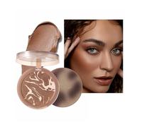 Soft Contour Powder Mousse Bronze Contour Powder Palette Silky Easily Blended Facial Shadow Makeup Powder Body & Face 3D Paste-Like Bronzer (BR02#)