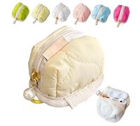 Soft Cotton Earphone Pouches Coin Purse with Practical Zippered Lipstick Storage, Mini Fluffy Bunny Pouch for AirPods,Coins (L)