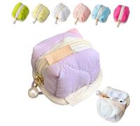 Soft Cotton Earphone Pouches Coin Purse with Practical Zippered Lipstick Storage, Mini Fluffy Bunny Pouch for AirPods,Coins (J)