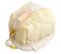 Soft Cotton Mini Earphone Purse for AirPods & Lipstick-Cute Fluffy Bunny Coin Purse with Zipper,Portable Plush Earphone Case,Soft Plush Bag for Jewelry,Coins & More,Outdoor, Travel,Fitness (Yellow)