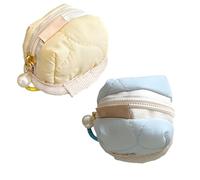 Soft Cotton Mini Earphone Purse for AirPods & Lipstick-Cute Fluffy Bunny Coin Purse with Zipper,Portable Plush Earphone Case,Soft Plush Bag for Jewelry,Coins & More,Outdoor, Travel,Fitness (2pcs-e)