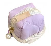 Soft Cotton Mini Earphone Purse for AirPods & Lipstick-Cute Fluffy Bunny Coin Purse with Zipper,Portable Plush Earphone Case,Soft Plush Bag for Jewelry,Coins & More,Outdoor, Travel,Fitness (Purple)