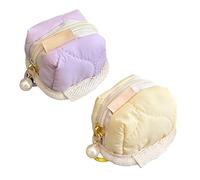 Soft Cotton Mini Earphone Purse for AirPods & Lipstick-Cute Fluffy Bunny Coin Purse with Zipper,Portable Plush Earphone Case,Soft Plush Bag for Jewelry,Coins & More,Outdoor, Travel,Fitness (2pcs-d)
