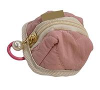 Soft Cotton Mini Earphone Purse for AirPods,Portable Earphone Case and Cute Plush Coin Bag Zippered Lipstick Storage Bag for Jewelry,Coins & More,Outdoor, Travel,Fitness (Pink)