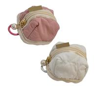 Soft Cotton Mini Earphone Purse for AirPods,Portable Earphone Case and Cute Plush Coin Bag Zippered Lipstick Storage Bag for Jewelry,Coins & More,Outdoor, Travel,Fitness (2PCS-A)