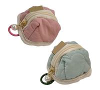 Soft Cotton Mini Earphone Purse for AirPods,Portable Earphone Case and Cute Plush Coin Bag Zippered Lipstick Storage Bag for Jewelry,Coins & More,Outdoor, Travel,Fitness (2PCS-C)