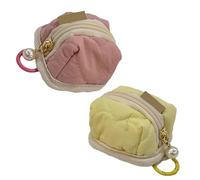 Soft Cotton Mini Earphone Purse for AirPods,Portable Earphone Case and Cute Plush Coin Bag Zippered Lipstick Storage Bag for Jewelry,Coins & More,Outdoor, Travel,Fitness (2PCS-B)