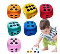 Soft Dice - 6 dés de pédagogie de 3,8 cm avec coins arrondis | Jouet éducatif à partir de 3 ans et plus pour les classes à la maison, les enfants, la famille, les voyages, les projets de construction
