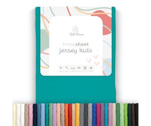 Soft Dream Drap-housse 80 x 160 cm - Bleu émeraude - Jersey 100 % coton peigné - Qualité supérieure - Drap-housse pour lit enfant junior - Certifié OekoTex - Fabriqué en UE - 80 x 160 cm - Bleu