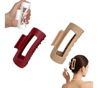 Soft Elastic Fashion Shark Clips, Hair Claws For Thin Hair, Adjustable Cloud Clip, 4.2in Medium Soft Hairs Claw Clips, Flexible And Unsnappable Claw Clip (Red+Coffee)