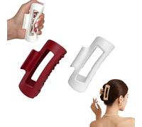 Soft Elastic Fashion Shark Clips, Hair Claws For Thin Hair, Adjustable Cloud Clip, 4.2in Medium Soft Hairs Claw Clips, Flexible And Unsnappable Claw Clip (Red+White)