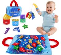 Soft Fishing Game for Kids Fabric Fish Kids Colorful Educational Toy Montessori Games 1 Year Old Educational Toys for 12-18 Months Gift for Boys 1 2 3 Years