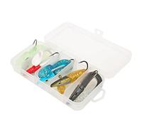 Soft Fishing Lures Kit with Box | Lifelike PVC Bait with Reflective Sequins for Night Fishing | Secure Single Hook for Trout/Bass/Crappie | 5 Pack Enduring Lures