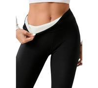 Soft Fleece Leggings, Casual Warm Winter Solid Pants, Winter Leggings for Women Fleece Lined (Black,X-Large)