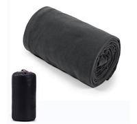 Soft Fleece Sleeping Bag Liner Camping Blanket Ultra-Light Outdoor Travel Sheets Tent Bed Warm(Black)