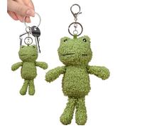 Soft Frog Stuffed Animal Cute Keychain - Sac Charm Collection, Plush Frog Key Holder, Internet Celebrity Cartoon Shape, Commémorative Gift Item | Accessoire polyvalent avec anneau pour sac à dos en