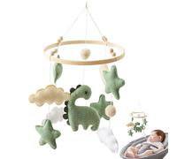 Soft Green Dinosaur Theme Safe Nursery Decor - Crib Jewelry Pendant Toy - Soft Toy Calming Bedside Soother for Children Girls Birthday