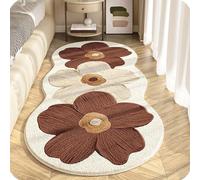 Soft Irregular Flower Pattern Area Rug, Plush Floral Cartoon Rug with Wavy Edge, Non-Slip Washable Floor Mat for Bedroom, Living Room (#2,40 * 120cm)