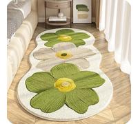 Soft Irregular Flower Pattern Area Rug, Plush Floral Cartoon Rug with Wavy Edge, Non-Slip Washable Floor Mat for Bedroom, Living Room (#12,40 * 120cm)