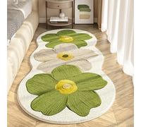Soft Irregular Flower Pattern Rug, Bedroom Soft Carpets, Cute Boho Plush Floor Mat, Fluffy Thermal, Non-Slip, Durable (Green,50 * 120cm/19.69 * 47.25in)