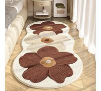 Soft Irregular Flower Pattern Rug for Bedroom, Plush Wavy Edge Floral Floor Mat Non Slip, Cute Scalloped Carpet for Kids Room Nursery and Living Room Decor (J,S (19.7 x 31.5 in))