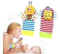Soft Kids Rattle Socks Set - Plush Stuffed Infant Wrist Foot Toys, Interactive Learning Sensory Bracelets For Boys Girls | Ideal For Child Nursery Crawling Exercise Development Entertainment