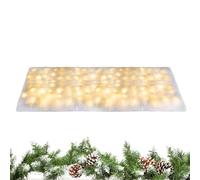 Soft LED Snow Blanket - Artificial Christmas Mat with Lights, 8 modes Glowing Fabric, Effet réaliste, Reusable Decoration | Lighted Tablecloth for Indoor Outdoor Holiday Village Tree Fireplace