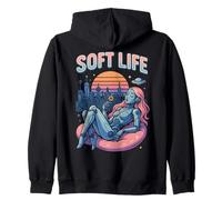 Soft Life Robot Girl Retrofuture City Retro Y2K Esthétique Sweat à Capuche