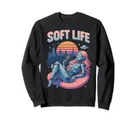 Soft Life Robot Girl Retrofuture City Retro Y2K Esthétique Sweatshirt