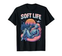 Soft Life Robot Girl Retrofuture City Retro Y2K Esthétique T-Shirt