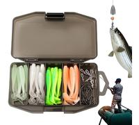 Soft Lure Fishing Kit With Paddle Tail - Realistic Soft Swimbait With Hooks | Paddle Tail SoftBait Fishing Lures - For Crappie Shad Freshwater Saltwater Outdoors Sports Bass Trout Men