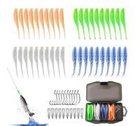 Soft Lure - Realistic Soft Swimbait with Hooks, Paddle Tail Fishing Bait, Durable Softs Lures | Bass Trout Crappie Shad Fishing Lures for Sports Outdoors Saltwater Freshwater Men Anglers