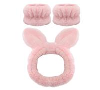 Soft Makeup Headbands, Absorbent Washbands, Comfortable Yoga Headband, Spa Headbands with Animal Ears 7,48"/15,75" for Facial Care, Washing Face, and Makeup Application (1 set)