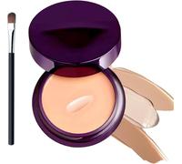 Soft Matte Cream Concealer, Full Coverage Waterproof Concealer, Long Lasting Moisturizing Lightweight, with Makeup Brush, Suitable for Blemishes, Scars, Tattoos (Natural)